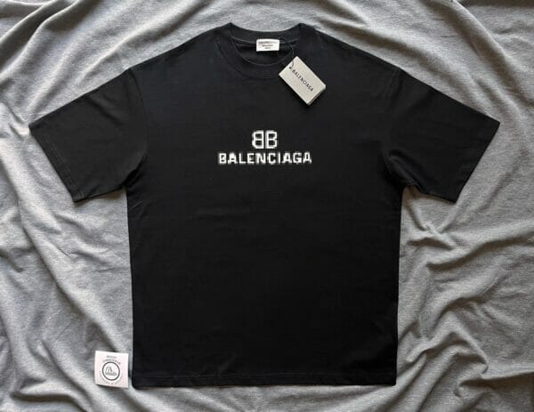 Balenciaga BB Pixel T Shirt Black On Hand Hypedstreetgear Apparel