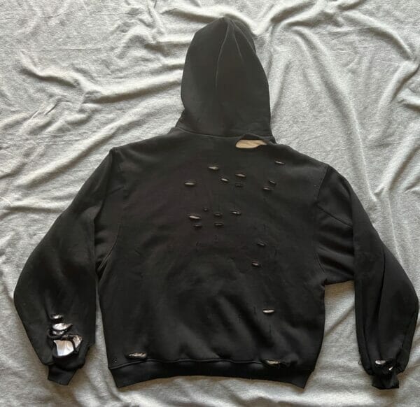 Balenciaga Logo-Print Distressed Hooded Sweatshirt