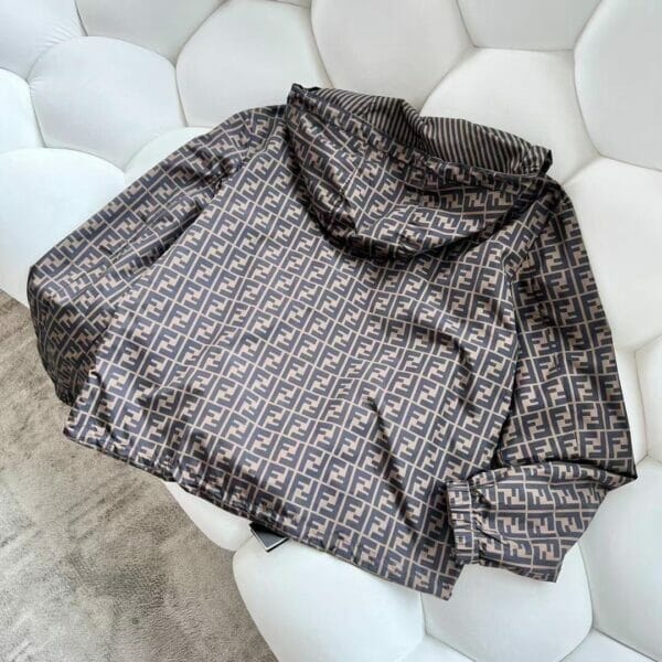 Fendi Hooded Trench Coat Brown