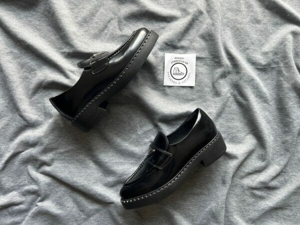 Prada Logo-Plaque Loafers Black