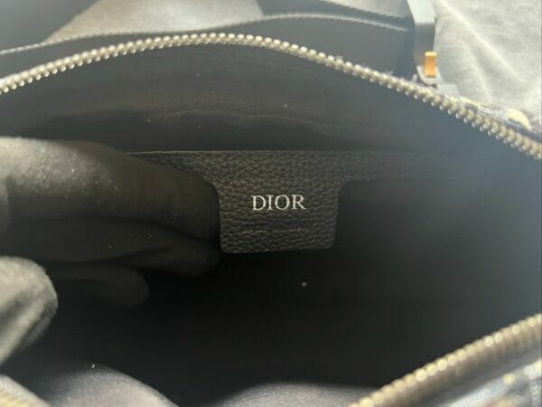 8F197513-B38F-4C01-B3C0-370F17021673 Black Oblique Jacquard Christian Dior Saddle Belt Bag