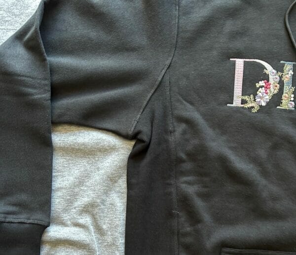 Dior Flowers Embroidered Hoodie Black (On Hand)