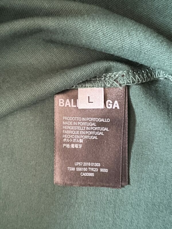 Balenciaga Rear Logo Print T-Shirt Green