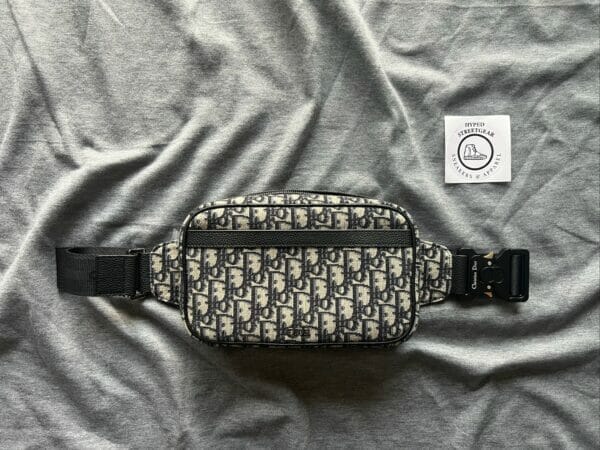Black Oblique Jacquard Christian Dior Saddle Belt Bag