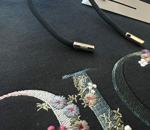 Dior Flowers Embroidered Hoodie Black (On Hand)