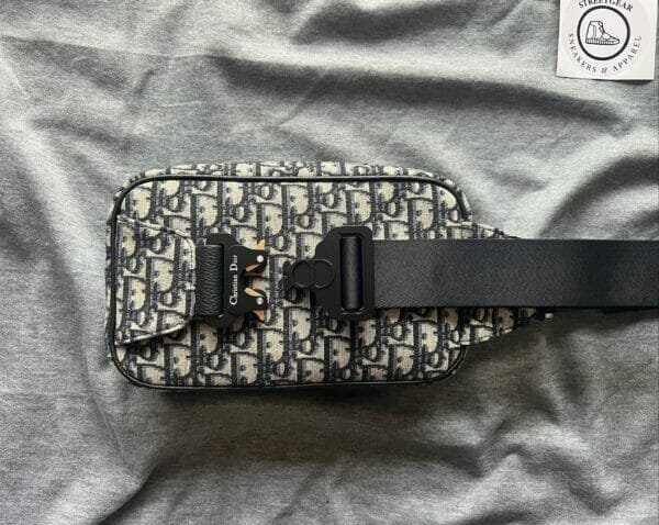 E1777541-5A80-4244-8023-E8896FEBB40F Black Oblique Jacquard Christian Dior Saddle Belt Bag