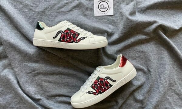 Gucci Ace Kingsnake Leather Trainers