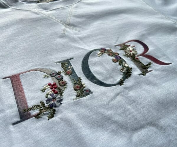 DIOR HOMME Embroidered Gradient Flower Logo T-shirt