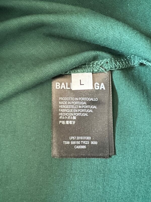 Balenciaga Rear Logo Print T-Shirt Green