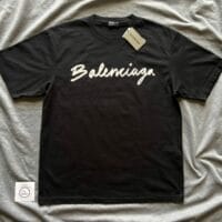 Balenciaga Cursive Logo-print T-shirt(On hand)