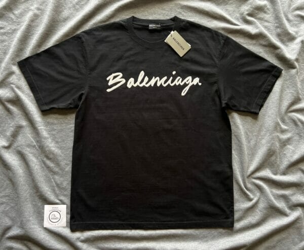 Balenciaga Cursive Logo-print T-shirt(On hand)