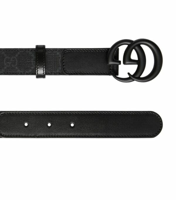 Gucci GG Supreme and Leather Double G Belt