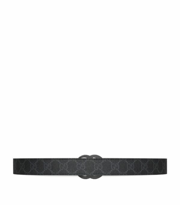 Gucci GG Supreme and Leather Double G Belt