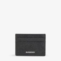 Burberry Sandon monogram-plaque grained-leather card holder