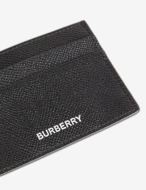 Burberry Sandon monogram-plaque grained-leather card holder