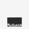 Alexander McQueen Graffiti-print leather card holder
