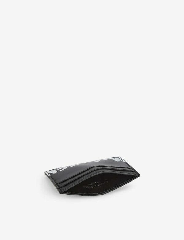 Alexander McQueen Graffiti-print leather card holder