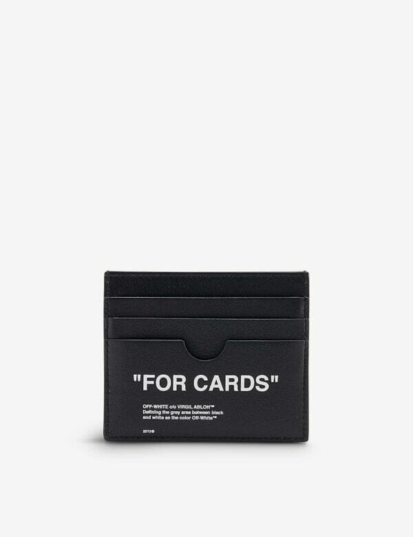 Off-White Branded-text leather card holder