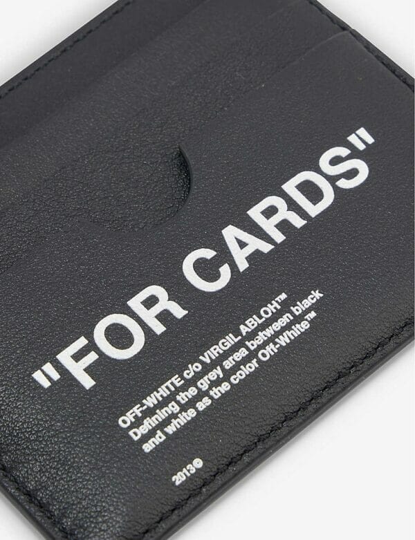 Off-White Branded-text leather card holder