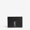 Saint Laurent Brand-plaque leather card holder