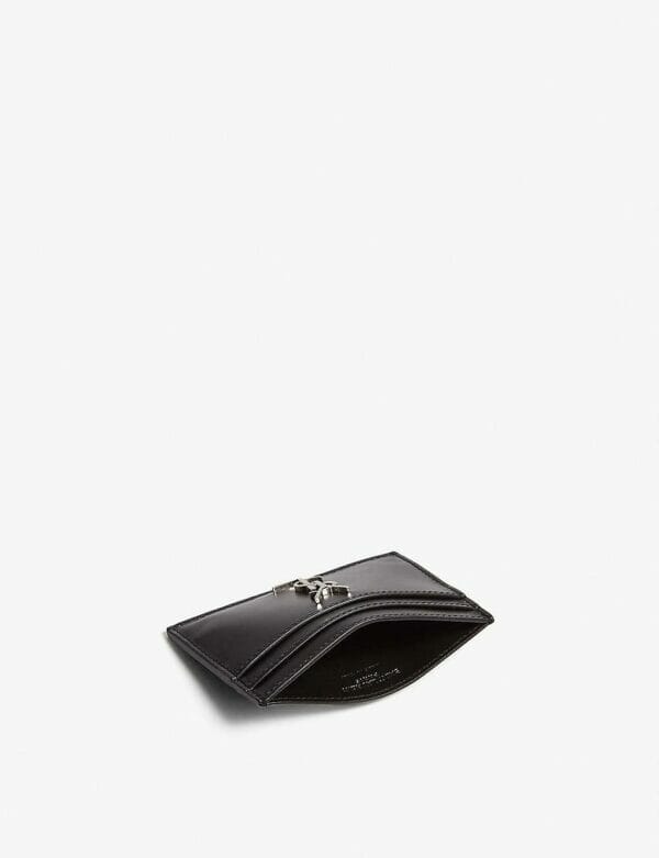 Saint Laurent Brand-plaque leather card holder
