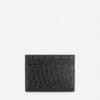 Saint Laurent Branded crocodile-embossed leather card holder