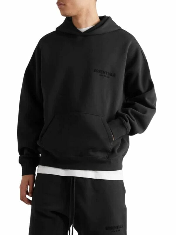 Fear of God Essentials Black / Stretch Limo Hoodie (On hand)