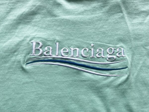 Balenciaga Political Campaign Mint Green T-shirt