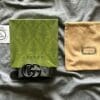 Gucci GG Supreme and Leather Double G Belt