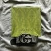 Gucci GG Supreme and Leather Double G Belt