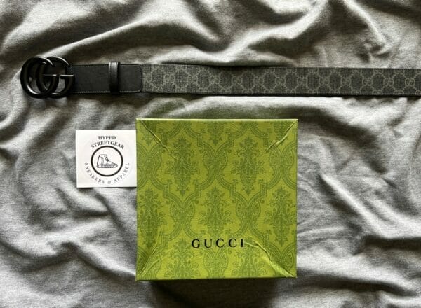 Gucci GG Supreme and Leather Double G Belt