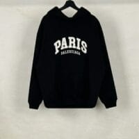 Balenciaga Embroidered Paris Logo Hooded Sweatshirt