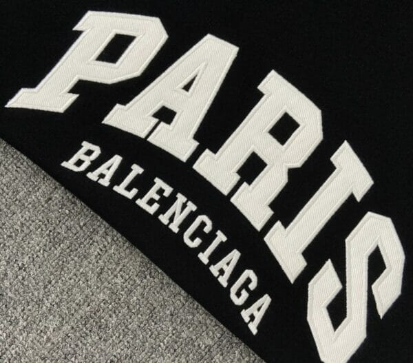 Balenciaga Embroidered Paris Logo Hooded Sweatshirt