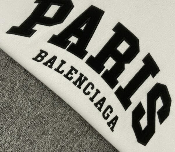 Balenciaga Embroidered Paris Logo Hooded Sweatshirt