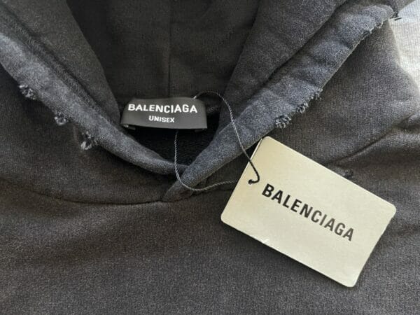 Balenciaga BB Distressed Paris Icon Hoodie