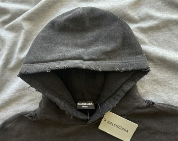 Balenciaga BB Distressed Paris Icon Hoodie