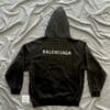 Balenciaga Diamanté Logo Print Hooded Sweatshirt