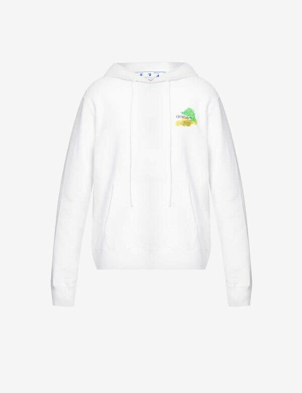 Off White Brush Arr Slim Hooded Sweatshirt