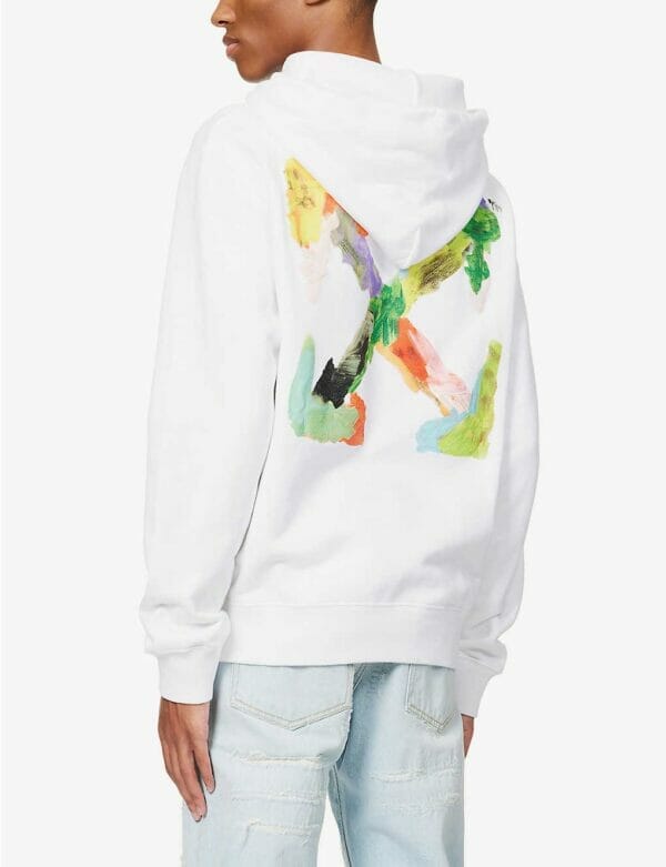 Off White Brush Arr Slim Hooded Sweatshirt