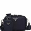 Prada triangle-logo Brique messenger bag
