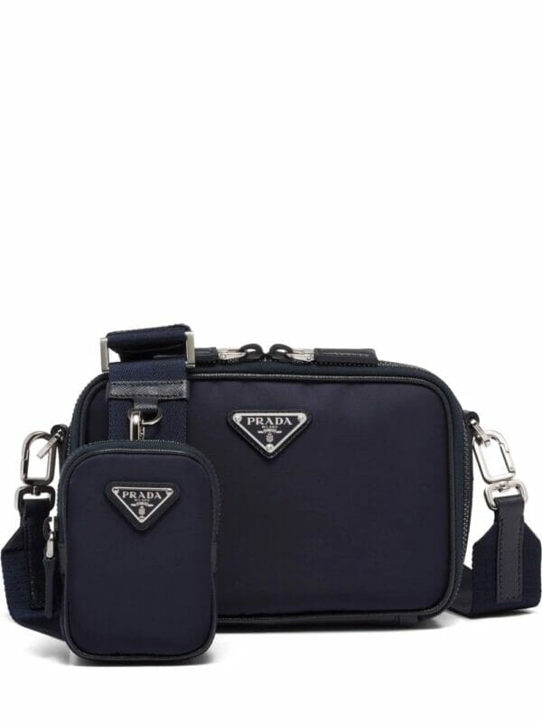 Prada triangle-logo Brique messenger bag