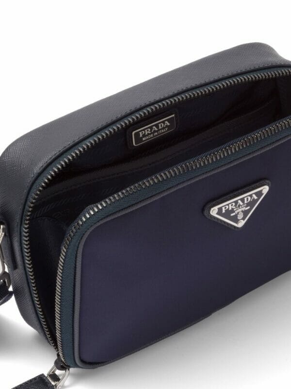 Prada triangle-logo Brique messenger bag