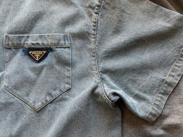 Prada denim button up shirt