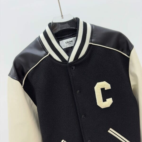 Celine Leather Varsity Jacket