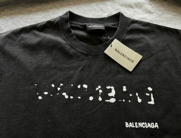 IMG_0737 Balenciaga Paris Crew Logo Cotton T-shirt (On hand)