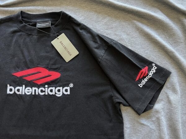Balenciaga 3D Embroidery Print T-Shirt