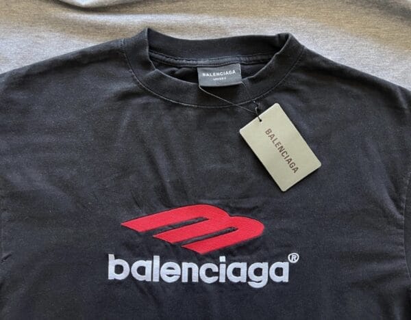 Balenciaga 3D Embroidery Print T-Shirt