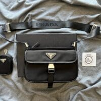 Prada triangle-logo messenger bag