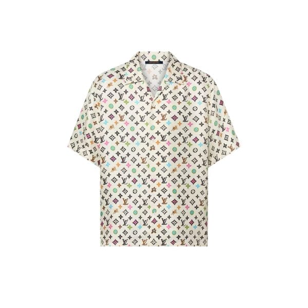 Louis Vuitton Monogram Printed Short-Sleeved Silk Shirt