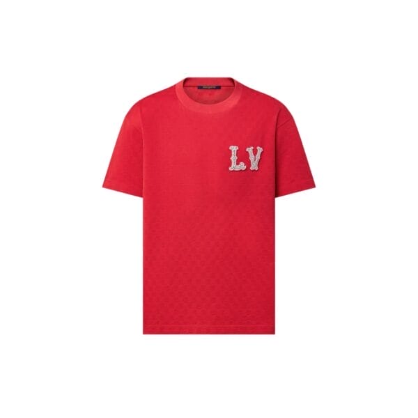 img_9743 Louis Vuitton Cotton Pique T-Shirt With Embroidered LV Patch